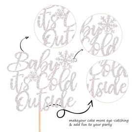 1 pieza de decoración para tartas de bebé con purpurina para invierno, copos de nieve, baby shower, decoración para invierno, copos de nieve, baby shower, suministros de fiesta de cumpleaños para niños, color plateado
