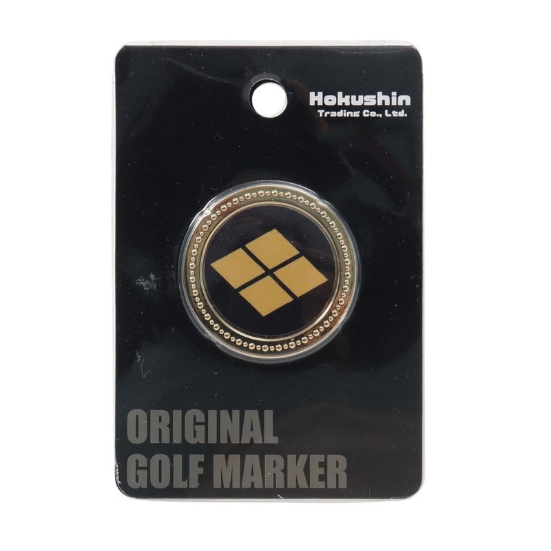 HOKUSHIN TRADING KAM-GD-006 Golf Marker, Family Crest Metal Marker, Gold