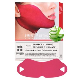 Avajar Mascarilla reafirmante AVAJAR Perfect V Line - Reduce la papada para tensar y reafirmar, mascarilla reafirmante para mujer - Mascarilla para la línea de la mandíbula con Volufiline™ y Body