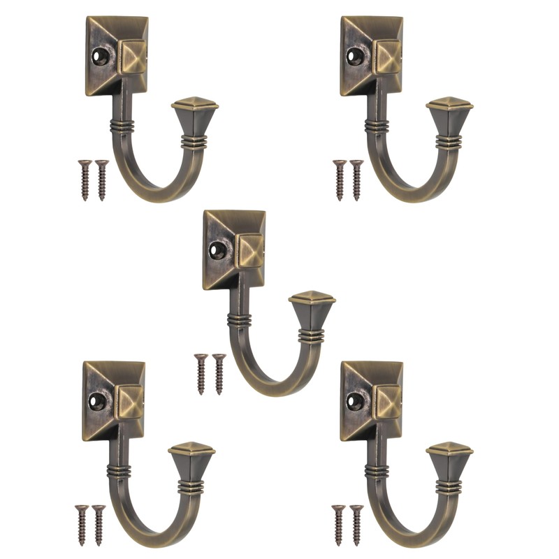 Fuxxer® 5 x Solid Iron Hooks, Coat Hooks, Wall Hooks,