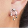 Unbranded Two Way Frog Earrings, Frog Jewelry Silver Pair