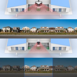 Reidubo 4K WiFi Security Cameras Outdoor with 165° Ultra-Wide Angle, Ultra-HD Dual Lens Cameras for Home Security, Two-Way Talk, Color Night Vision, IP66 Waterproof, Sound & Light Alarm