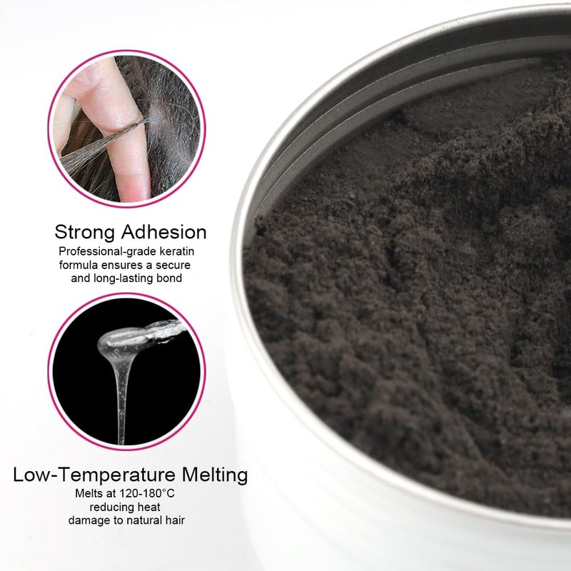 Lanshii Hair Extension Glue Powder Italian Keratin Fusion Extension Powder