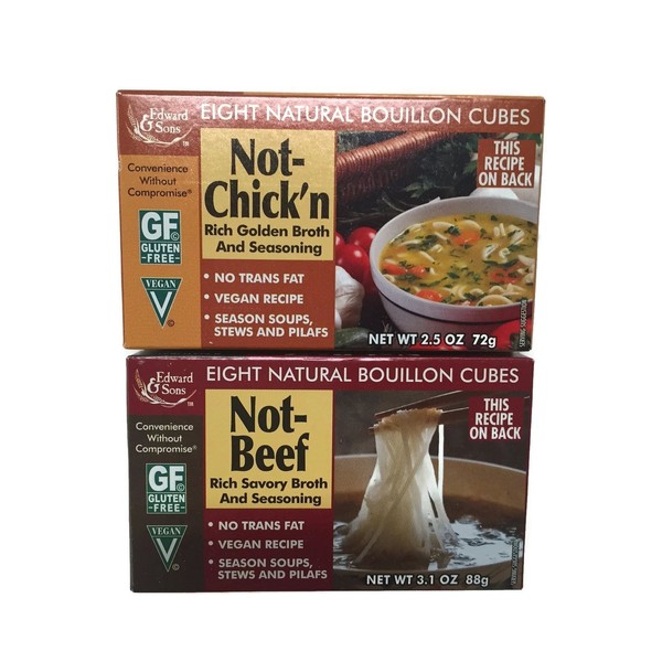 Not-Beef + Not-Chick'n Edward & Sons Bouillon Cubes, Variety Set [1 of Each]