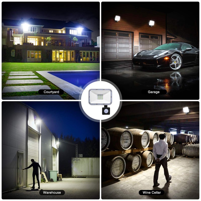 LED Spotlight with Motion Sensor 20 W Waterproof IP67 Outdoor
