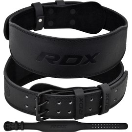 RDX Weight Lifting Belt Gym Fitness, Cowhide Leather, 4” 6” Padded Lumbar Back Support, 10 Adjustable Holes, Weightlifting Powerlifting Bodybuilding Deadlift Squat Workout Strength Training, Men Women
