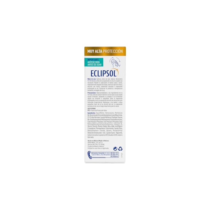 Eclipsol - Ultra Loción FPS 50+ de Bolsillo, Protector Solar
