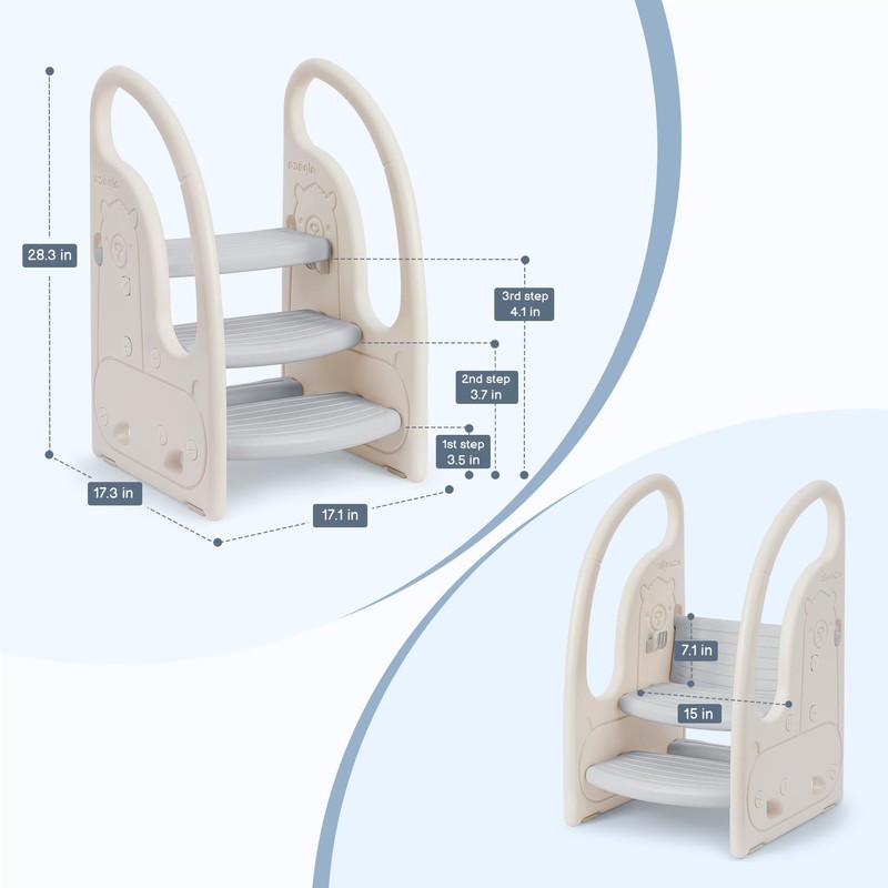 Toddler 3 Step Stool Onasti Kids Standing Tower for Toddlers