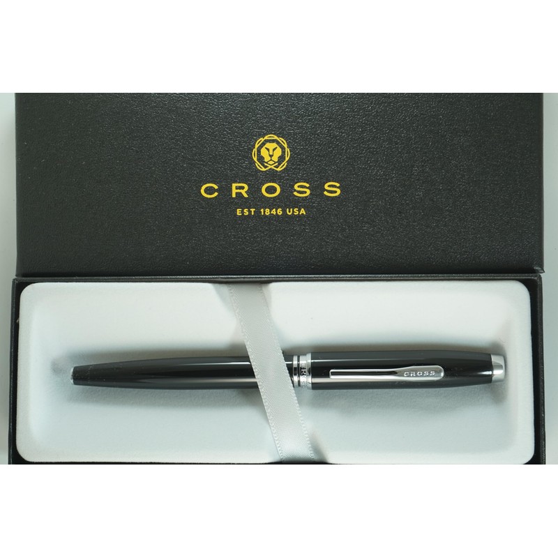 Cross Rich black lacquer with polished chrome appointments Coventry Refillable