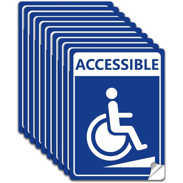 WADORN Pack of 10 Disabled Wheelchair Access Sign Sticker for