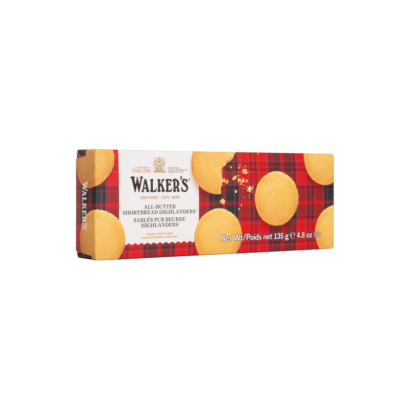 Walker's Shortbread Highlanders, All-Butter Shortbread Cookies, 4.8 Oz Box