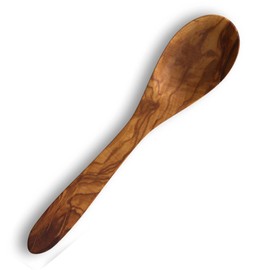 The Live Edge - 12 Inch Olive Wood Spoons For Cooking | Large Wooden Cooking Spoons for Mixing, Soup and Stirring | Non Stick Long handle Kitchen Utensil Serving Spoon For Salad | Big Wooden Spoons