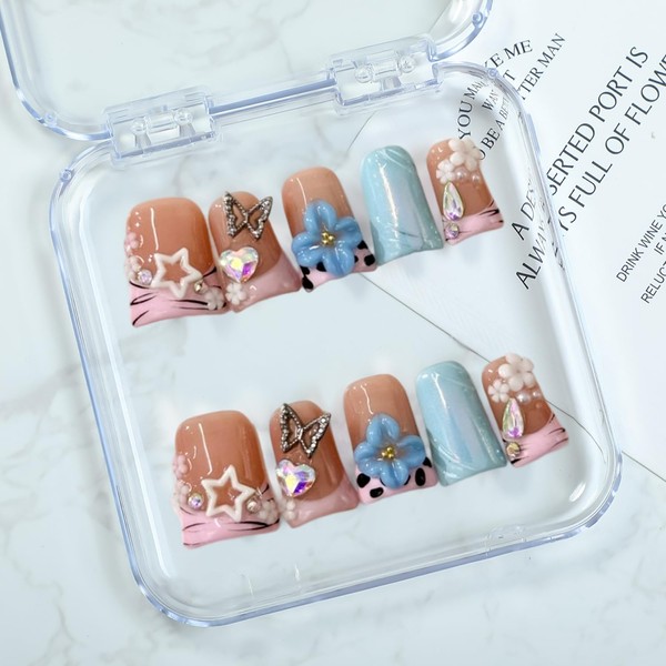 Duck Press on Nails Handmade Fake Nails Short False Nails