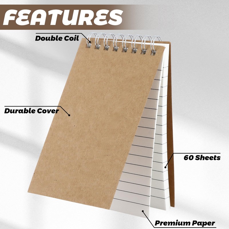 MIVIDE 60 Pack Pocket Notebooks, 3x5 Small Top Spiral Notepad