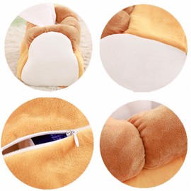 Levenkeness Plush Soft Tissue Case Box Holder - Funny Cute Tissue Box Holder Yellow Simulation Toast Bread Plush Tissue Box for Car,Home,Office
