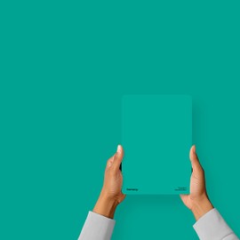 Hemway - Peel & Stick Sample for Our Interior Paint - Spearmint Blue | A5 Damage-Free, Accurate Colour Swatch | Test Our Matt Finishes for Interior Decor | Easy to use and eco-friendly