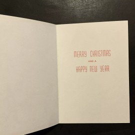 NEW Christmas Greeting Card Children Holding Hands Around Tree Gold Star Puppy