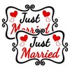 2 PCS Large Just Married Car Decorations, 13.9 x 8.8