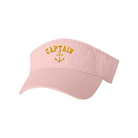 Adjustable Pink Adult Captain with Anchor Embroidered Visor Dad Hat