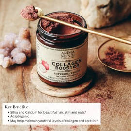 Anima Mundi Apothecary Vegan Collagen Booster Powder, Vanilla Rose Chai Spice - Beauty Supplement for Skin, Hair & Nails - Collagen Support Powder for Glowing Skin - Easy Drink Mix-in (5oz)