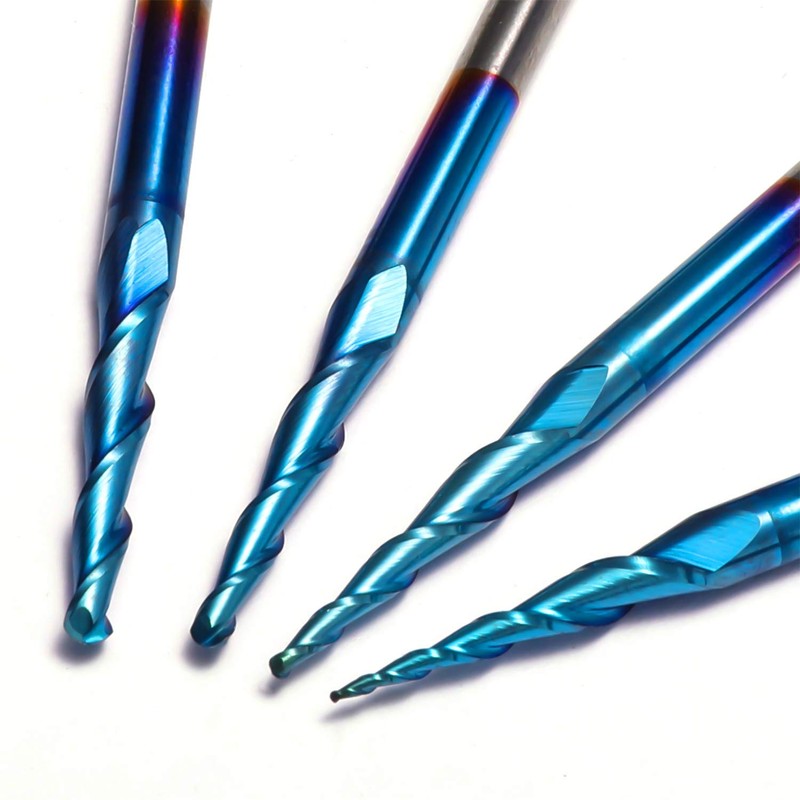 Genmitsu 4pcs 2-Flute Tapered Ball Nose End Mills Tungsten Carbide
