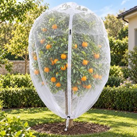 Extra-Thick Garden Netting with Drawstring & Zipper – PE Insect and Bird Protection Net for Fruit Trees, Citrus, Flowers and Vegetables