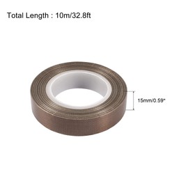 uxcell 15mm PTFE Coated Fabric Tape Brown High Temperature Tape for Vacuum,Hand and Impulse Sealers Adhesive Tape 10m/32.8ft