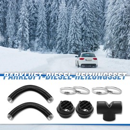 Diesel Auxiliary Heater Accessories, 75 mm T/Y Pipe Set, Auxiliary Heater, Air Outlet Connection, 2 kW Auxiliary Heater Pipe, Car Heater, Hot Air Outlet, Vent Hose Clips Set (Y Pipe Set 1)