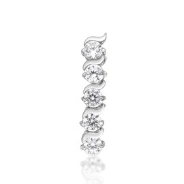 Lavari Jewelers 16 Gauge Top Mount Belly Ring for Women in 10k White Gold with Cubic Zirconia 12 mm Post Length
