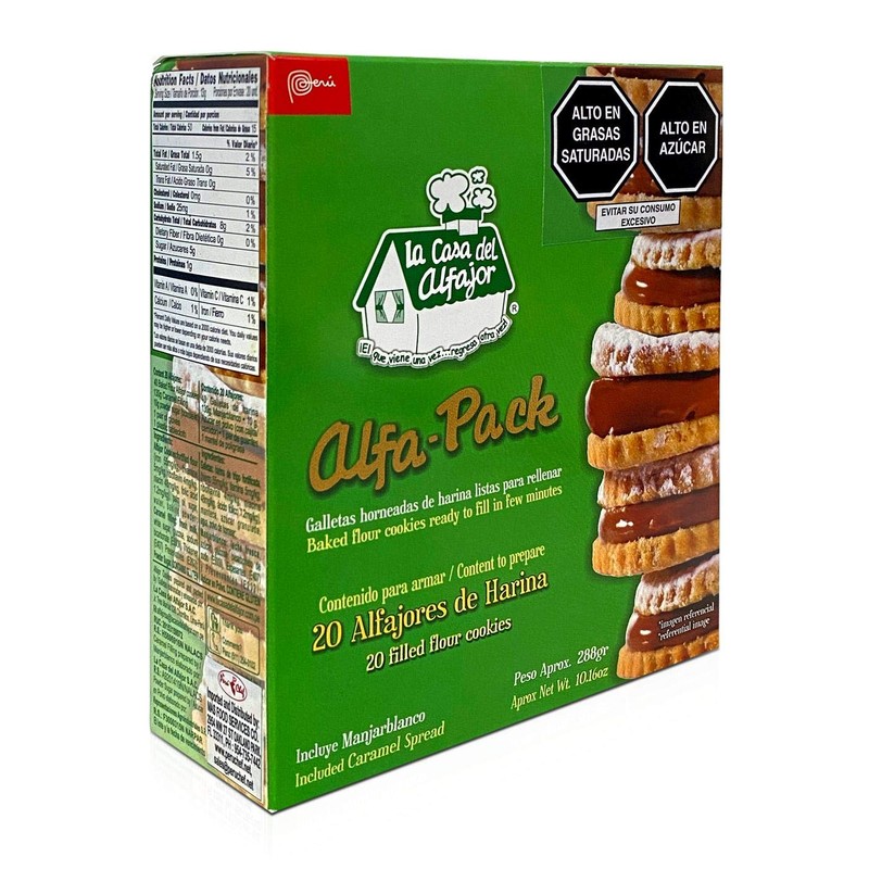 Caja de 20 Alfajores de Harina Peruanos La Casa del