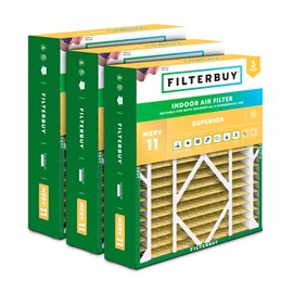 Filterbuy 20x26x5 Air Filter MERV 11 Allergen Defense (3-Pack), Pleated HVAC AC Furnace Air Filters for Electro-Air, Emerson, Lennox, White Rodgers, & More (Actual Size: 20.00 x 25.88 x 4.88 Inches)
