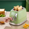 Wiltal Green Cute Retro Toaster 2 Slice with 1.58" Wide