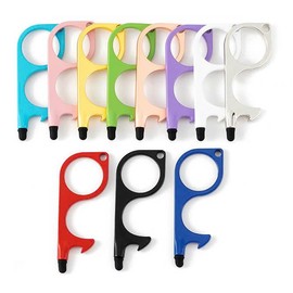 14Pcs No Touch Door Opener Tool with Stylus, Key Touchless Door Opener with Keychain Tool Multifunctional Button Pusher Bulk Heavy-duty Safe Touch Tool Reusable - Germ Key Tool, Multicolor, One Size