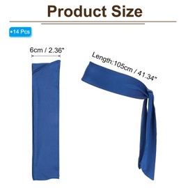 PATIKIL Head Ties Headbands, 14 Pcs Ninja Karate Headband Adjustable Sports Tie Back Sweat Wicking Workout Head Band for Men Women Running Tennis Yoga, Sapphire Blue