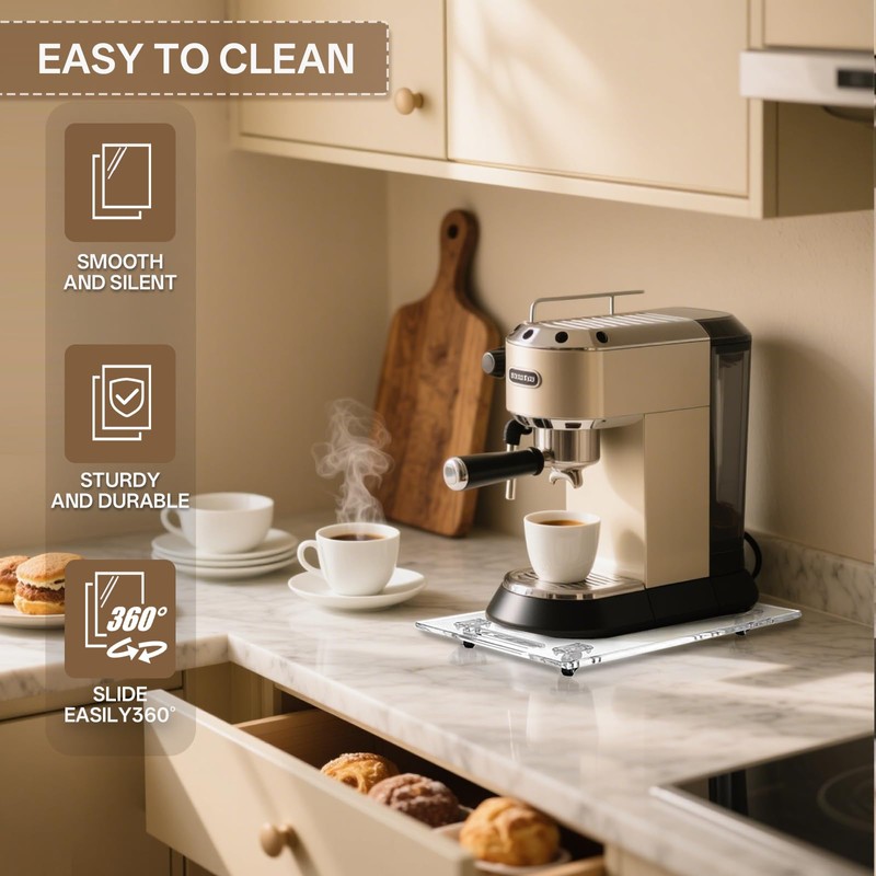 YUNEASELF Sliding Tray for Coffee Maker: Acrylic Appliance Slider with