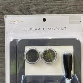 Locker Style 6pc Locker Accessory Kit Grey Magnetic White Board Door Notes