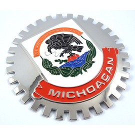 Michoacan Mexico Grille Badge for car Truck Grill Mount Mexican Flag
