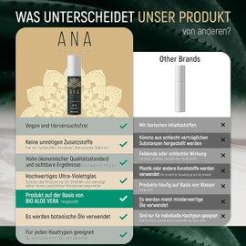 ANA Naturkosmetik Sun Protection Lotion LFS 30, Unique, Moisturising Sun Cream Based on Aloe Vera Direct Juice and Jojoba Oil, Organic UV Filter Complex 200 ml - Made in Germany
