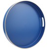 Omuriko Royal Blue Round Decorative Tray with Handles, 13" Versatile