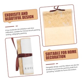 CLISPEED Empty Hanging Scroll - Calligraphy Hanging Rolls Chinese Rice Paper Japanese Scroll Xuan Paper for Painting Writing, Labelling for Damask Decor Gift, 10 x 36 cm