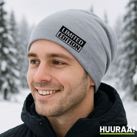 Huuraa Beanie Limited Edition Lettering Gift Limited Edition Gift Idea, heather grey, Unit size