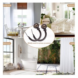 SZXIMU Curtain Holdbacks Set of 2, Window Treatment Holdbacks Wall Mounted Drapery Hooks with Netted Texture Finials, Bronze