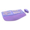 Wireless Ergonomic Keyboard and Mouse Combo with PU Wrist Rest,