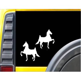 EZ-STIK Set of 2 6 inchJ370 Saddlebred Horse Mirrored Decals Stickers