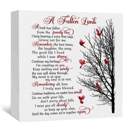 Nitelat A Fallen Limb Memorial Gifts Box Signs, Cardinal Memorial Box Signs, Cardinal Gifts Signs, Bereavement Gifts Home Decor Signs, Sympathy Gifts for Loss of Loved One