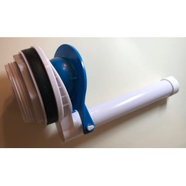 Three inch Flapper Valve Assembly with a Blue solid Silicone Flapper with 10 inch high overflow tube for a Two Piece Toilet.