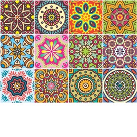 Kakofaci Peel and Stick Tile Stickers 12 Pcs(6X6 Inch) Backsplash Waterproof Stickers for Kitchen and Stick on Tile