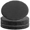 FUNSUEI 8 Pack 7.8 Inches Black Slate Cheese Board, Natural