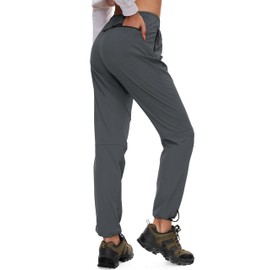 Tallemon Women's Tall Hiking Pants 31/33/35/37 Inseam Quick Dry Lightweight Water Resistant Cargo Pants Dark Gray, M