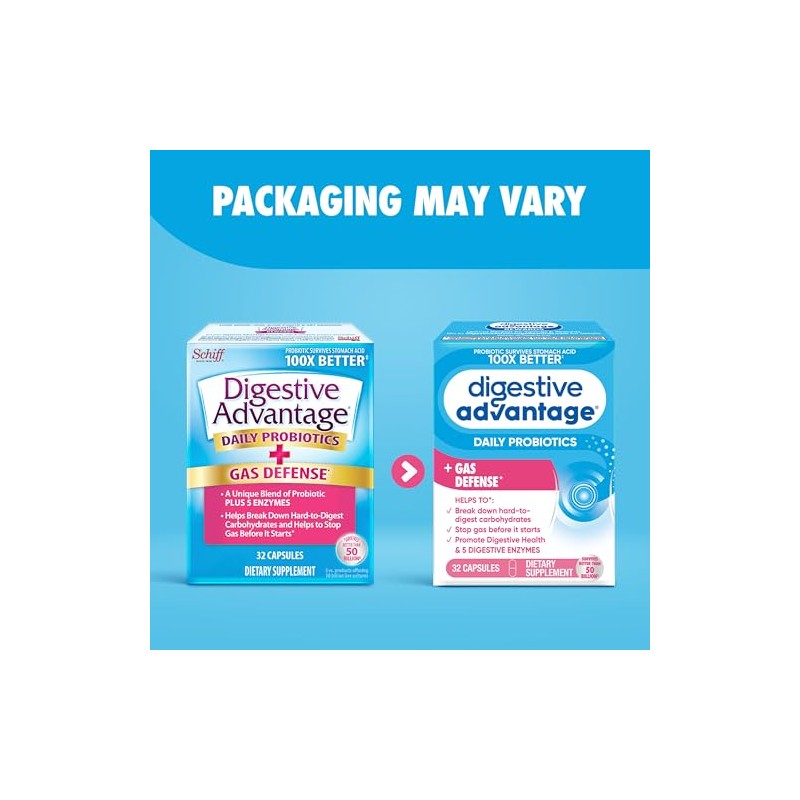 Digestive Advantage Cápsula Digestiva para Enzimas y Probióticos